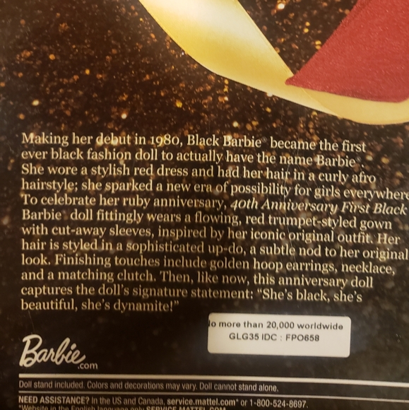 SOLD - Barbie NIB 50th Anniversary Edition 2020 Black Barbie - Picture 5 of 5